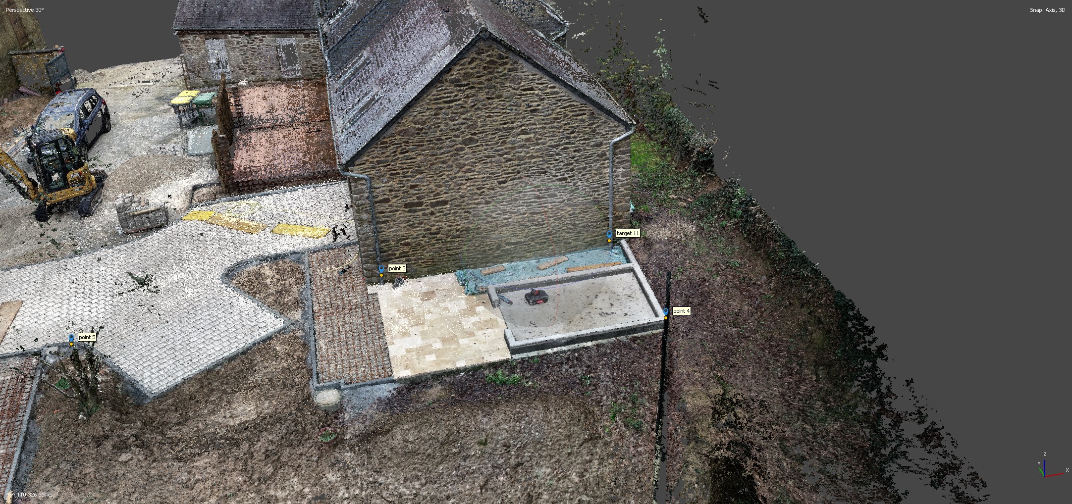 Nuage de points photogrammétrique capté par drone — bureau d'études MCS Saint-Brieuc
