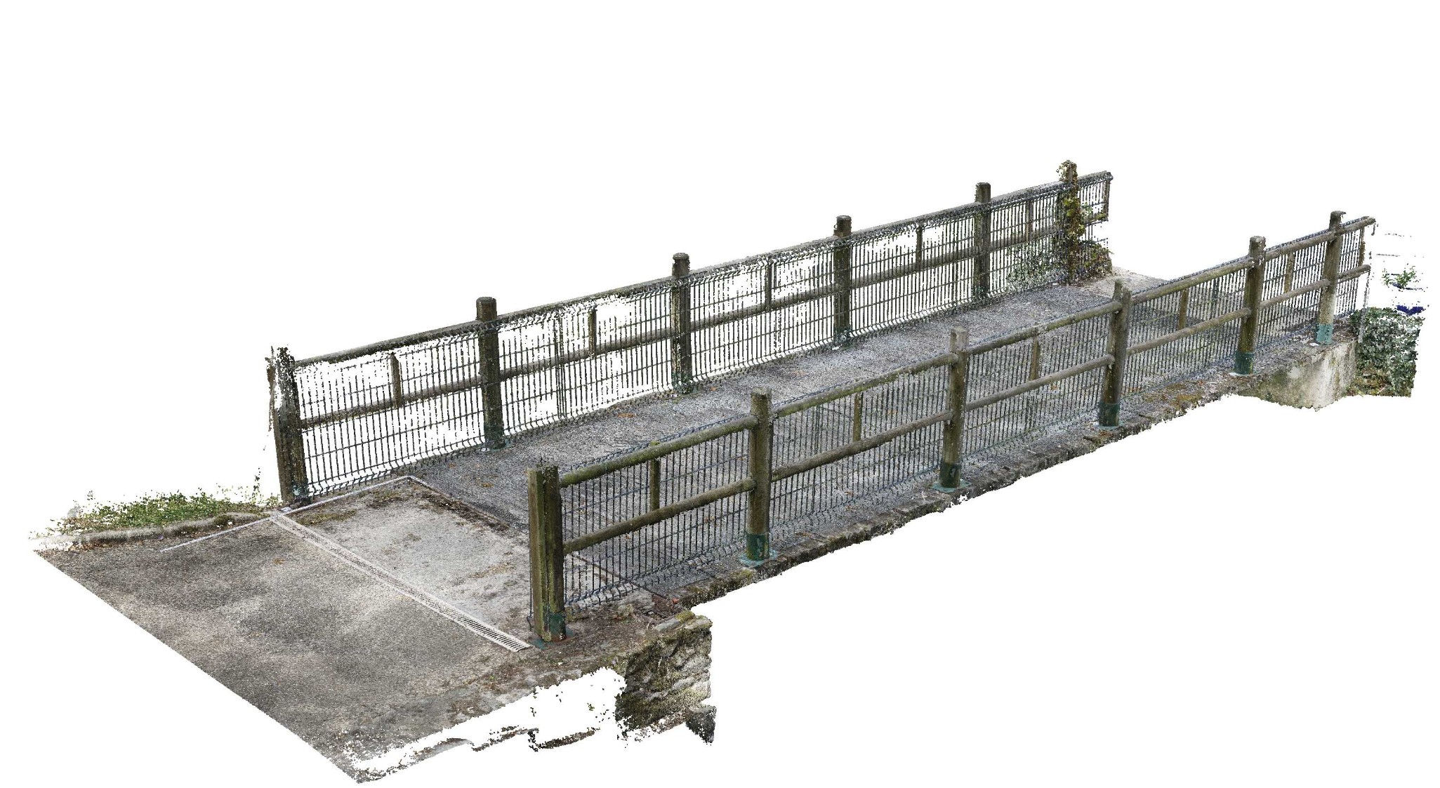 Nuage de points du pont intégré dans l'environnement de modélisation 3D pour jumeau numérique